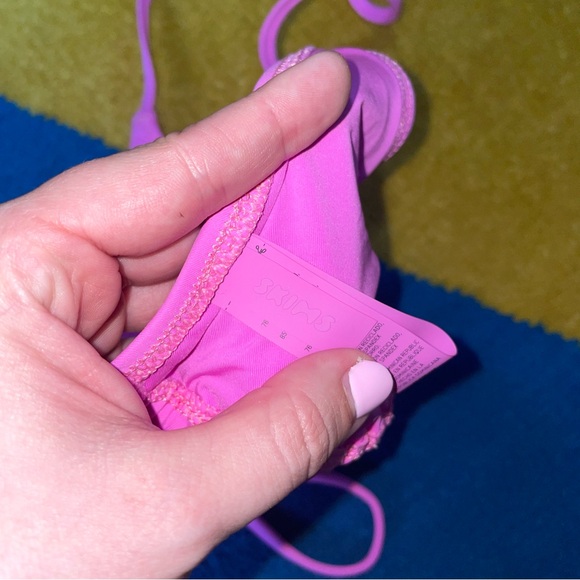 Skims Taffy Pink String Triangle Bikini Top Medium - Picture 4 of 5